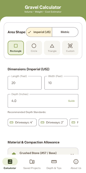 Gravel Calculator Screenshot 2
