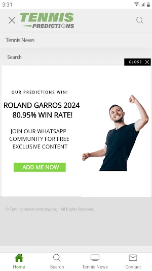 Tennis Prediction Today Screenshot 1