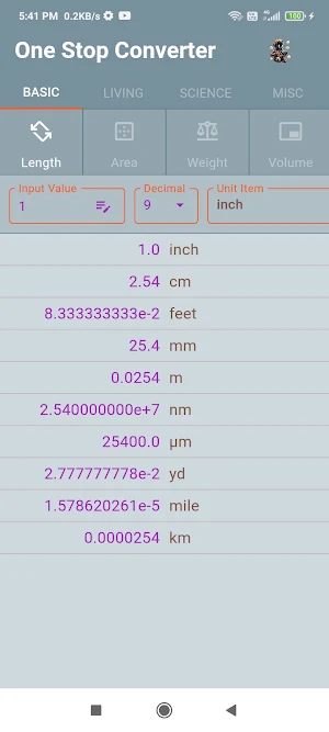 One Stop Unit Converter Screenshot 1