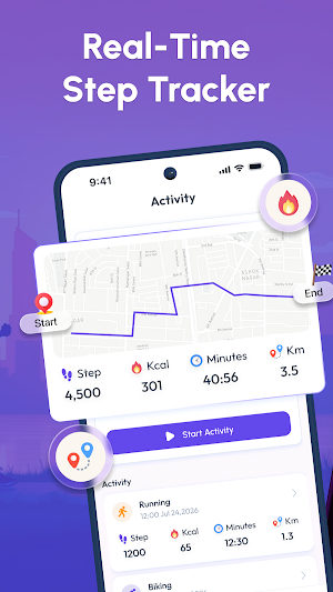 Walk Tracker - Daily Pedometer Screenshot 2