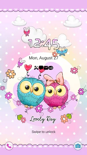 Owl Couple's Lovely- Wallpaper Screenshot 1