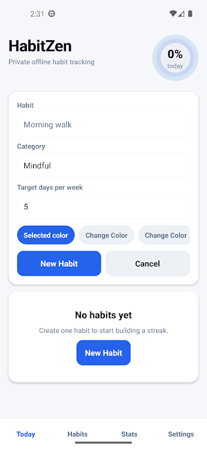 HabitZen Screenshot 1