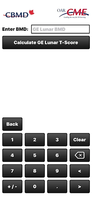CBMD T-Score Calculator Screenshot 1