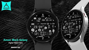 Amser Black Galaxy Watchface Screenshot 0