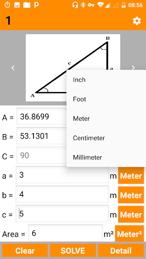 Right Angled Triangle Calculator and Solver - PRO Screenshot 3