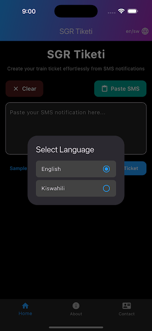 SGR SMS Tiketi Screenshot 1
