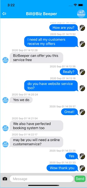 BizBeeper Screenshot 1