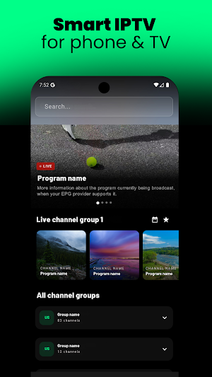 qpTV - Smart IPTV Media Player Screenshot 0