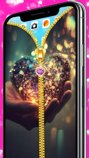 Heart zipper screen lock Screenshot 3