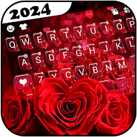 Stylish Red Rose Keyboard