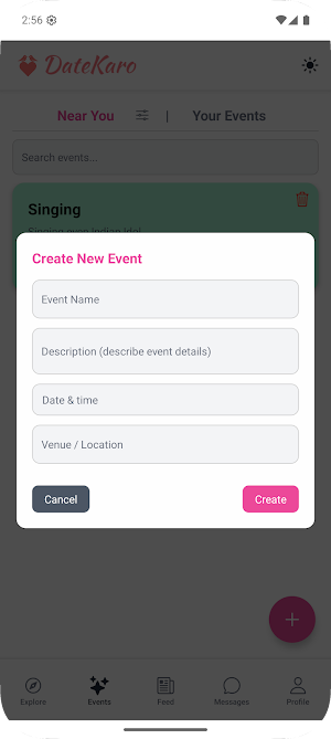 DateKaro - Social Events App Screenshot 2