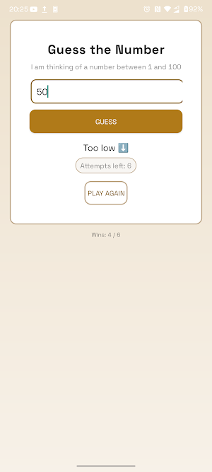 Guess Number Game Screenshot 1