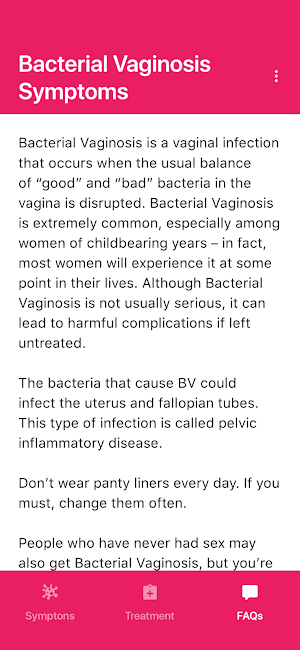 Bacterial Vaginosis Symptoms Screenshot 2