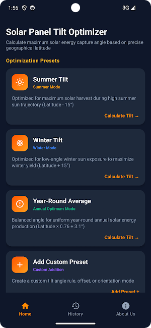 Panel Tilt Optimizer Screenshot 1