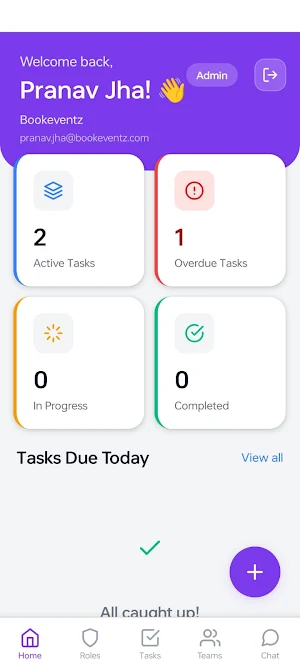 Bookeventz Task Manager Screenshot 1