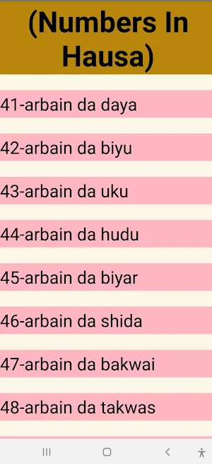 Numbers In Hausa Screenshot 3