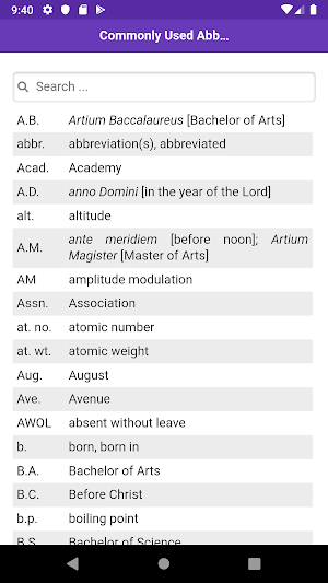 Abbreviations Screenshot 2