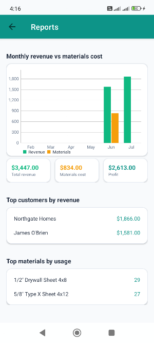 Drywall Estimator Screenshot 3