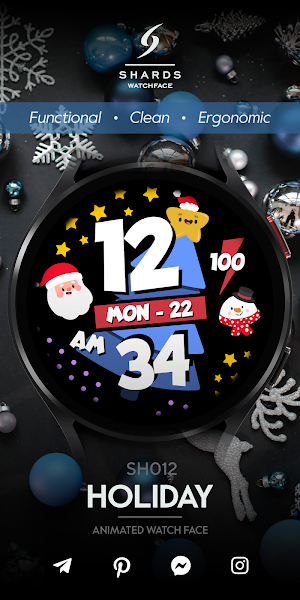 SH012 Watch Face, WearOS watch Screenshot 0