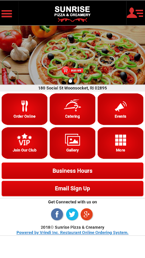 Sunrise Pizza Creamery Screenshot 0