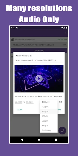 Video downloader for Twitch Screenshot 2