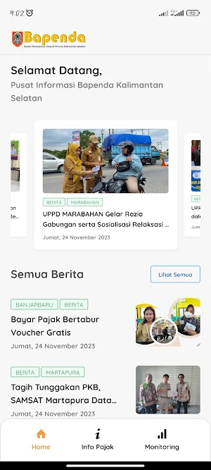 Info Monitoring Pajak Kalsel Screenshot 0