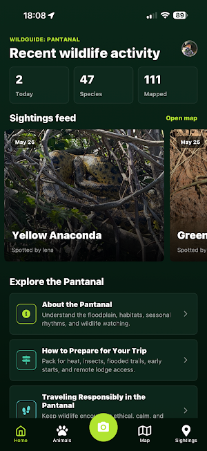 WildGuide: Pantanal Wildlife Screenshot 0