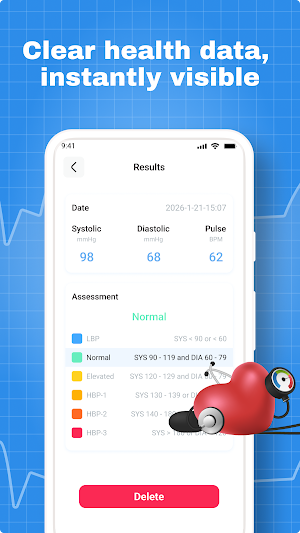 U Health Stats-Test Heart Rate Screenshot 1