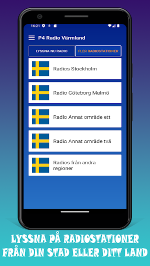 P4 Värmland Radio Sveriges App Screenshot 2