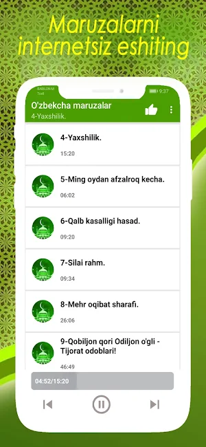 O'zbekcha ma'ruzalari- mp3. INTERNETSIZ. Screenshot 3