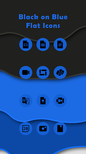Black On Blue Flat Icons Screenshot 1