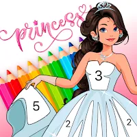 Animated Princess Coloring Book by numbers