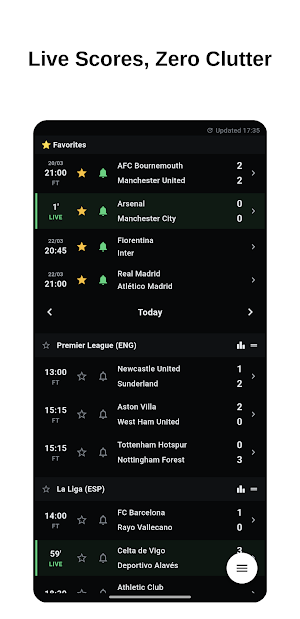 FOCO Live: Football Scores Screenshot 0