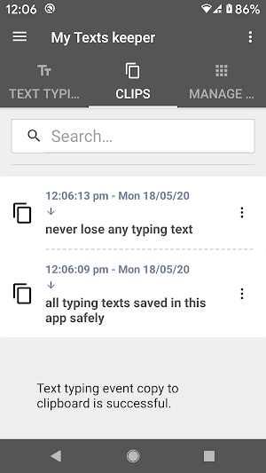 Typing Saver : Key Logger Screenshot 1