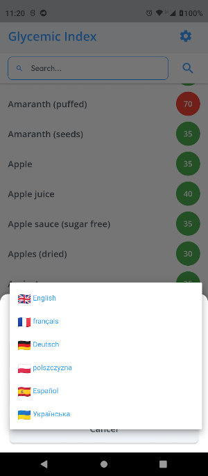Glycemic Index Screenshot 2