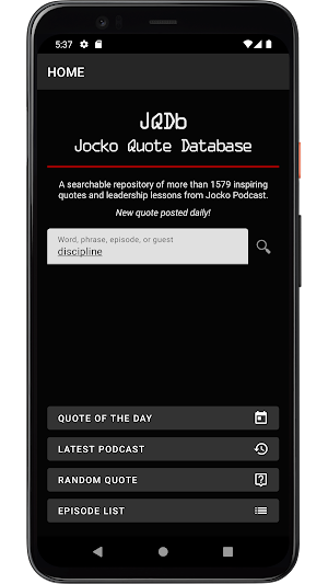 Jocko Quote Database Screenshot 0