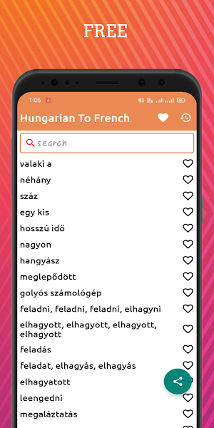 Hungarian To French Dictionary Offline Screenshot 0