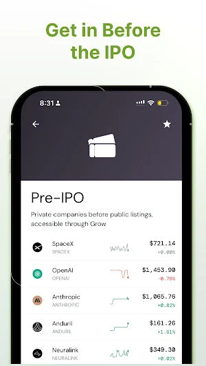 Grow: Stocks, ETFs, Crypto Screenshot 1