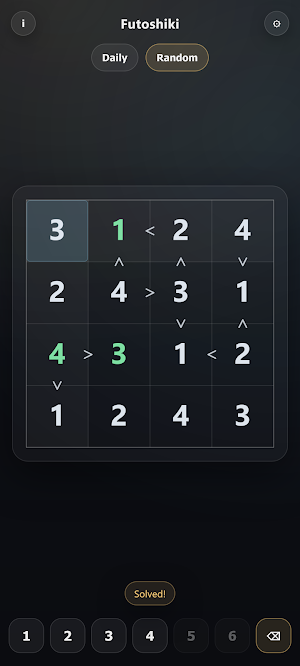 Futoshiki - Inequality Puzzle Screenshot 1