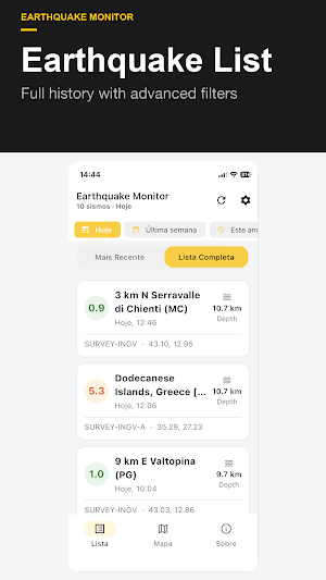 Earthquake Monitor — Sismos Screenshot 1