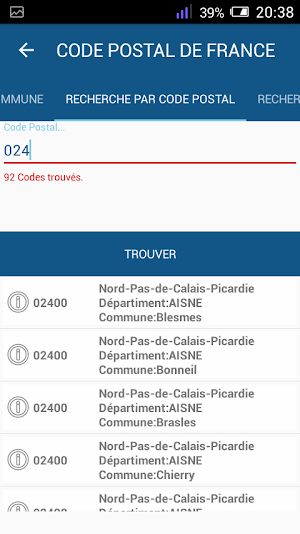 Code Postal France Screenshot 2