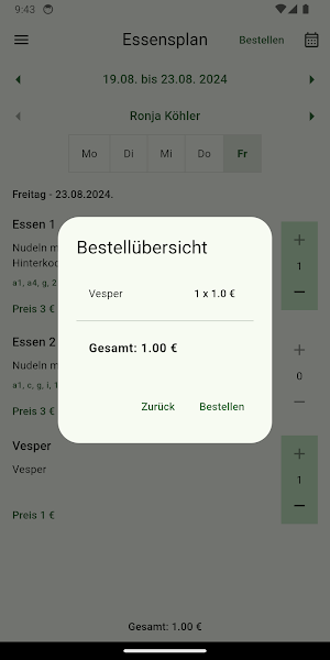 MenuePlaner Screenshot 2