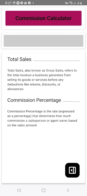Commission Calculator Screenshot 1