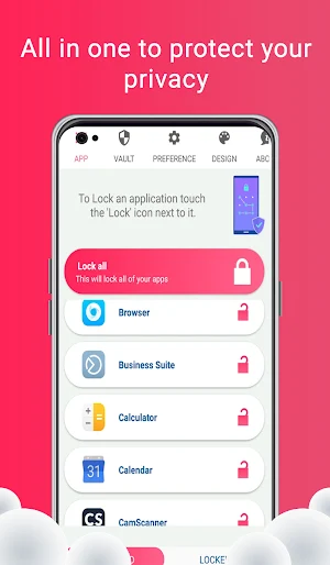 App Lock - Vault, Fingerprint Screenshot 0