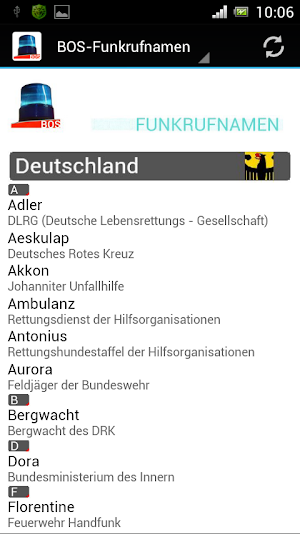 BOS - Funkrufnamen Screenshot 1
