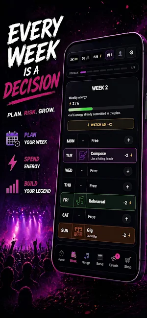 BandMayhem: Rock Band Manager Screenshot 2