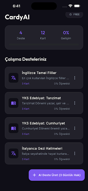 CardyAI: Flashcards Screenshot 1