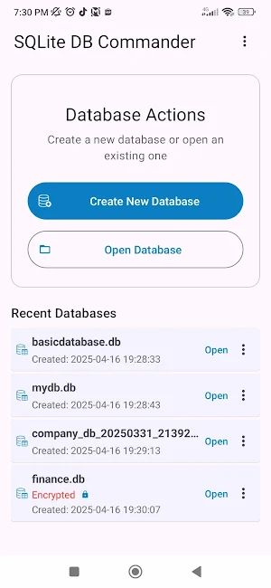 SQLite Database Commander Screenshot 0