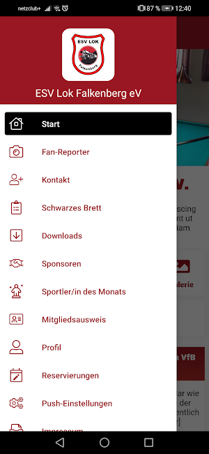 ESV Lok Falkenberg e.V. Screenshot 1
