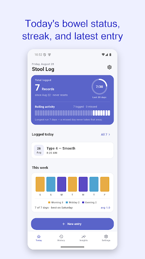 Stool Log: Bowel Diary Screenshot 0